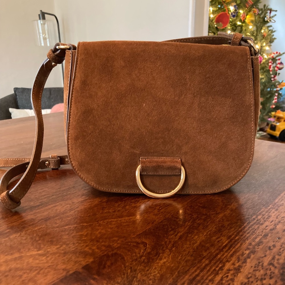LITTLE LIFFNER
Medium Saddle Suede Shoulder Bag In Tan